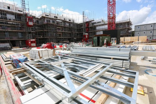 Steel_profiles_on_site_for_a_Residential_Development